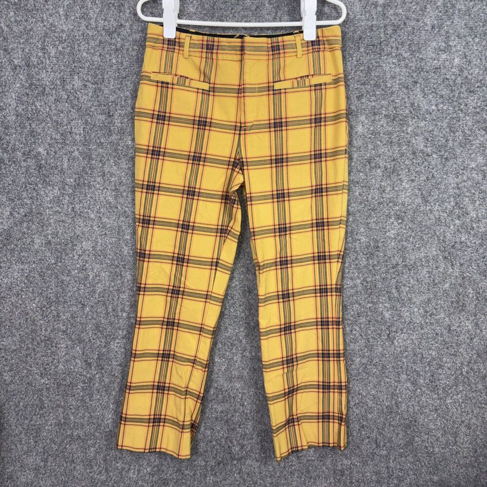 Maeve Anthropologie Pants Womens Size 8 Yellow plaid Hipster Preppy